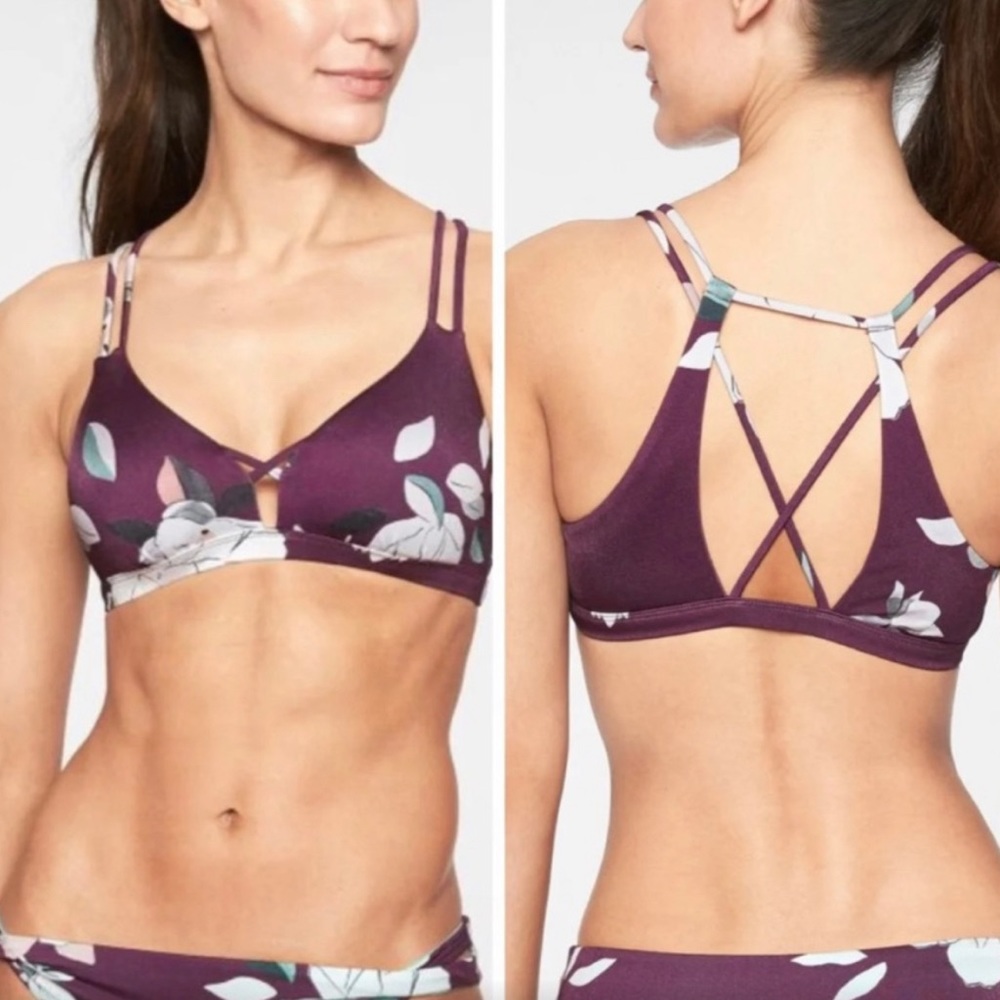 Athleta Aqualuxe Floradora Swim Bikini Top Size XS
